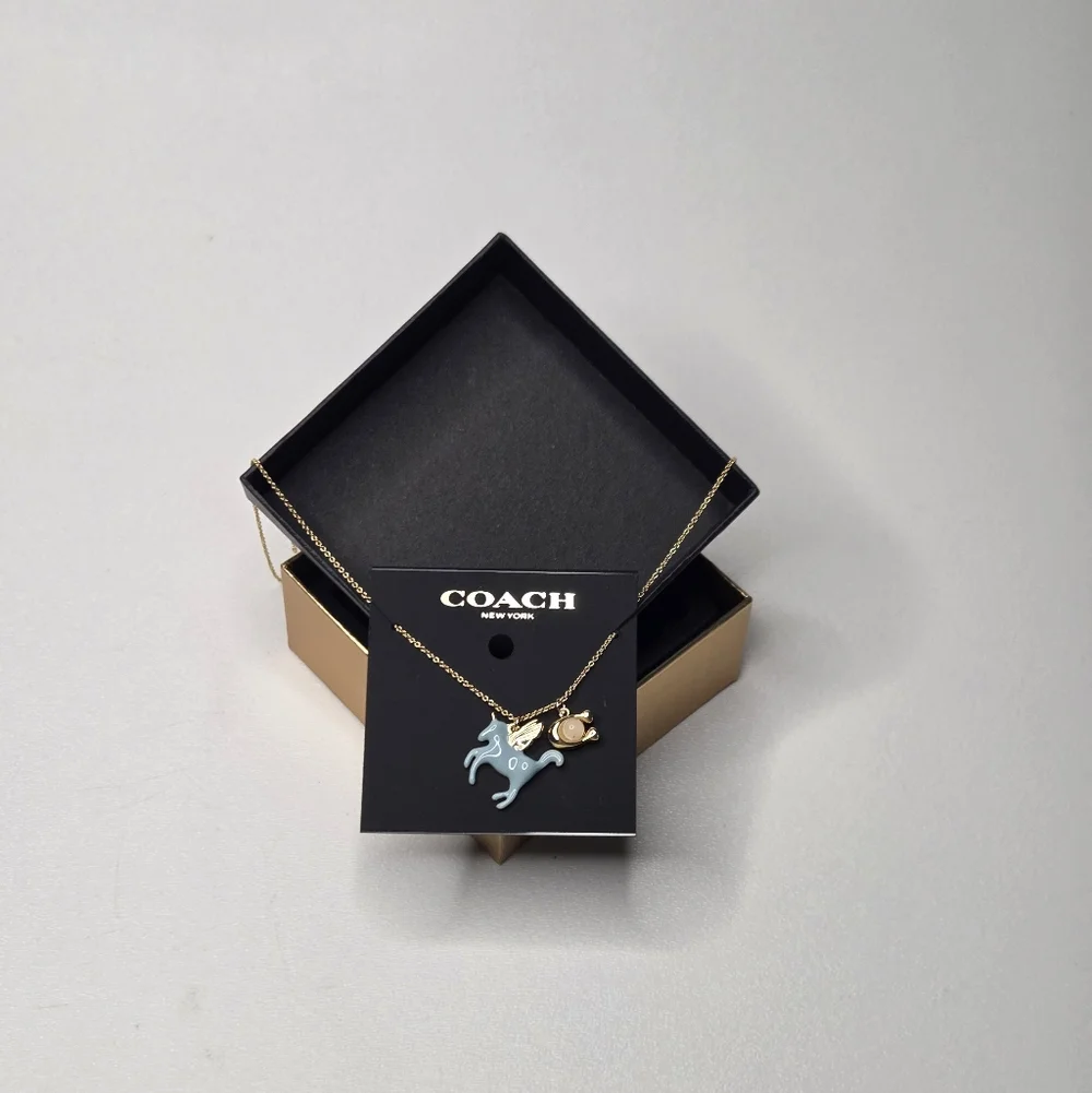 COACH Unicorn Charm Pendant Necklace - Picture 2 of 4